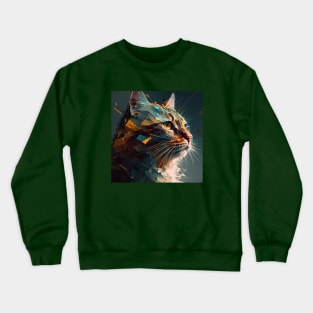 Shattering Cat Design Crewneck Sweatshirt